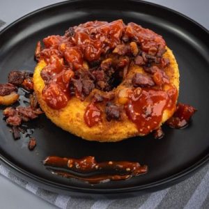 Crumbed Pap Donut topped with Kaings